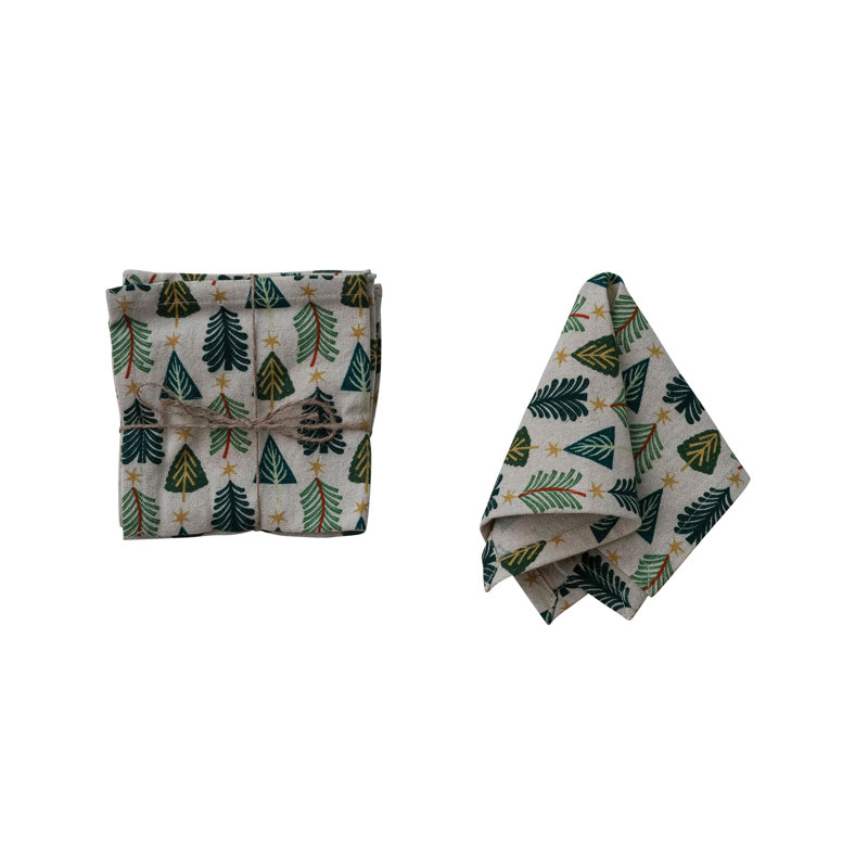 Ensemble de serviettes Artisan, Motif floral vert