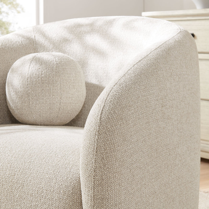Holland Swivel Chenille Fabric Armchair , Dove Gray