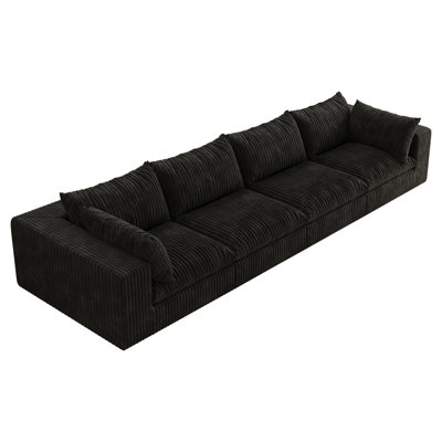 Canapé modulaire en velours côtelé avec assise profonde et coussins