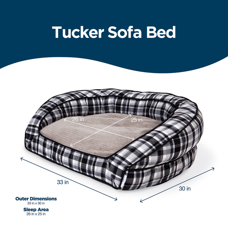 Petmate La-Z-Boy Tucker Sofa Bed Dog Bed For Dogs up to 50lbs with Durable Removable High Quality Washable Cover, 33" x 30"