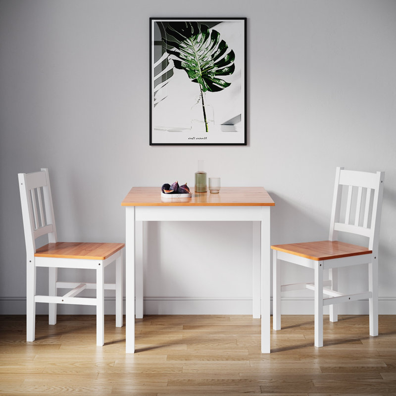 Briseno 2 - Person Dining Set, Brown/White, Brown