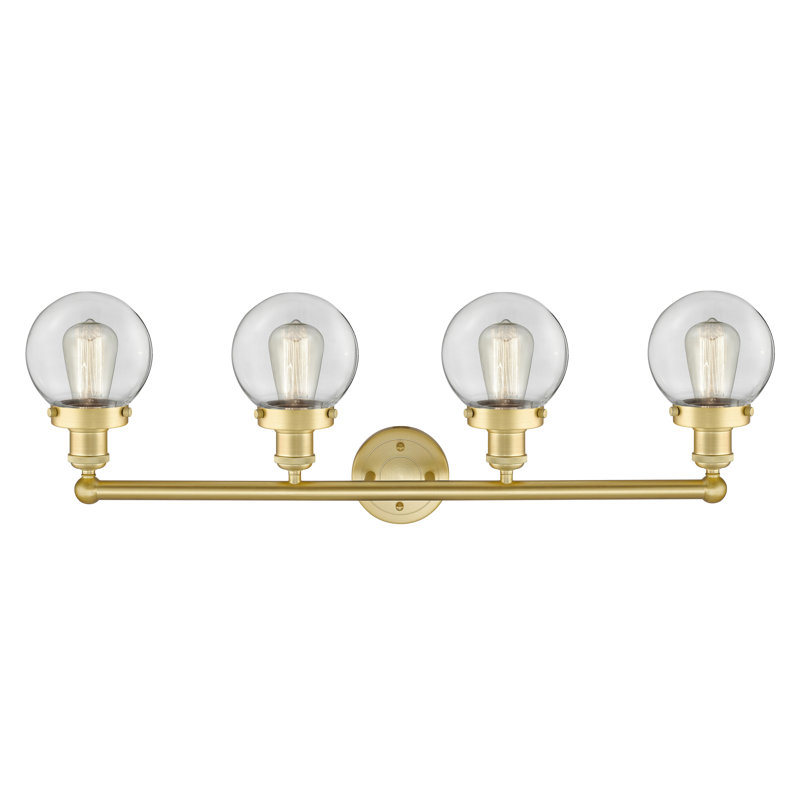 Alphonsa 4 - Light Dimmable Vanity Light, Clear, Satin Gold