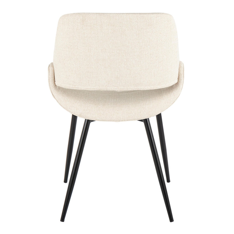 Chaise d'appoint rembourrée avec pieds en métal Najrin, Crème