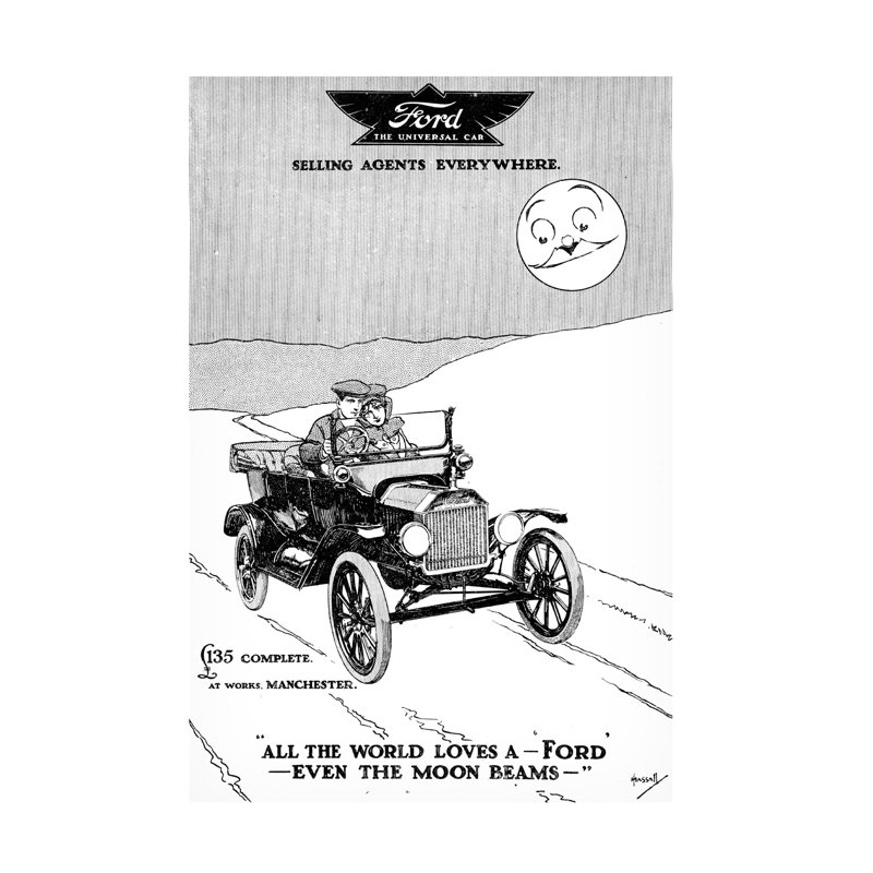 "Inconnu", artiste Ford, publicité sur toile, H 19 po x l 12 po