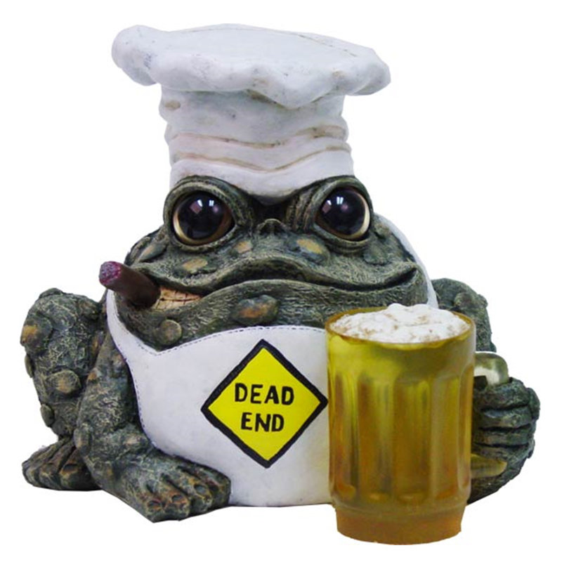 Statue de chef crapaud Chef, Vert