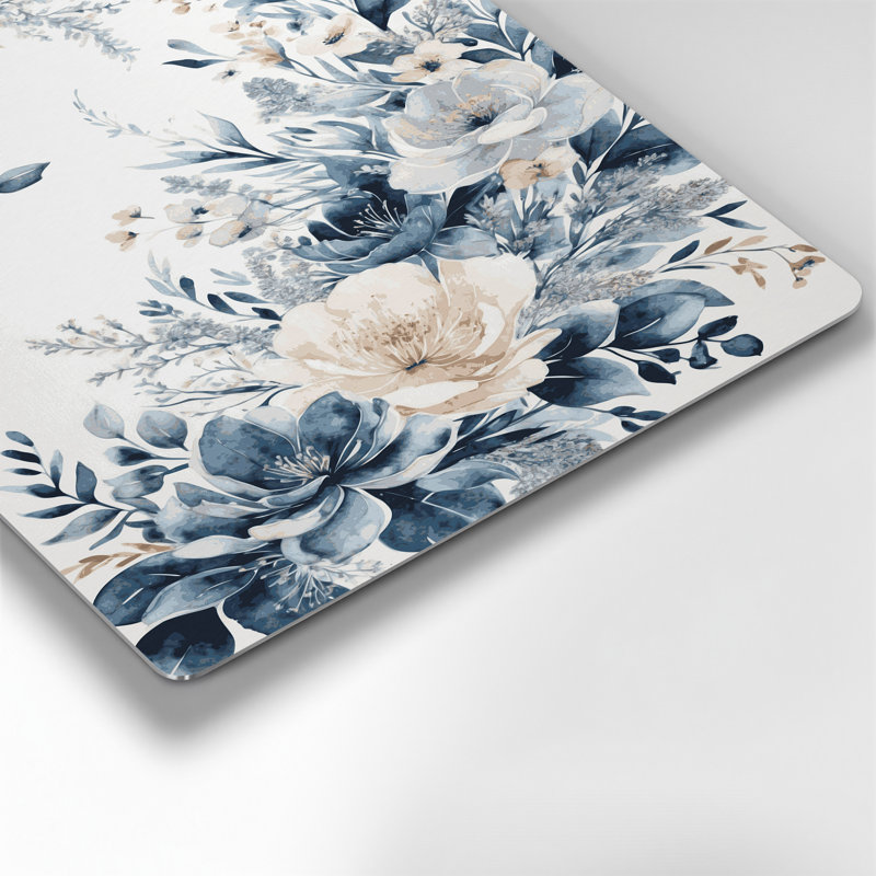 Aquarelle florale 66, art mural en métal beige, H 18 po x l 12 po