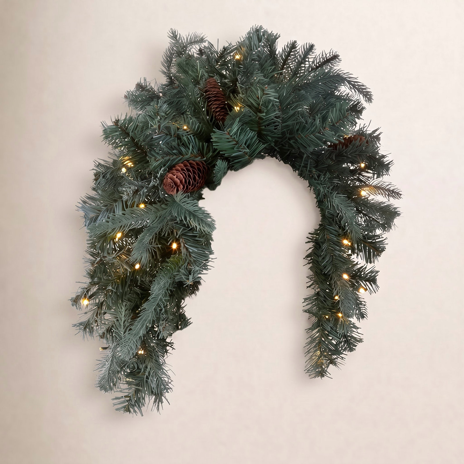 36" Frosted Pre-Lit Christmas Swag