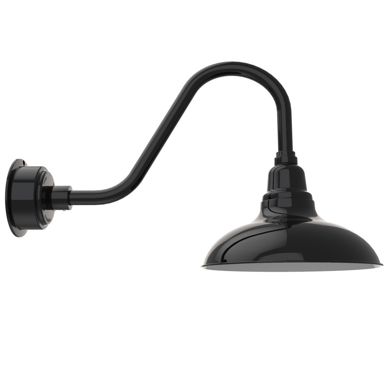 Luminaire de grange d'extérieur à DEL Idella, Noir, H 19 po x l 12 po x P 33 po