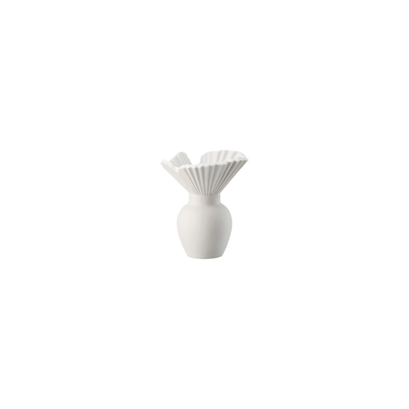Miniature Porcelain China Table Vase, White Matte, 3.5"