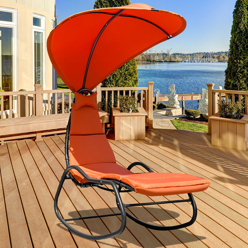 Chaise longue avec support Rowley, Orange