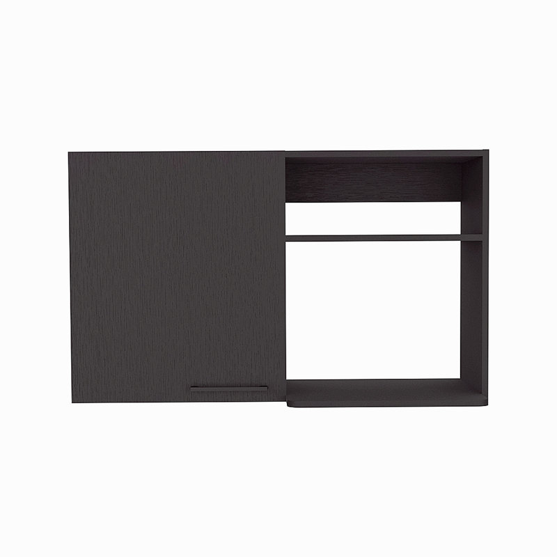 Armoire murale de cuisine Bussolengo, deux tablettes, Noir