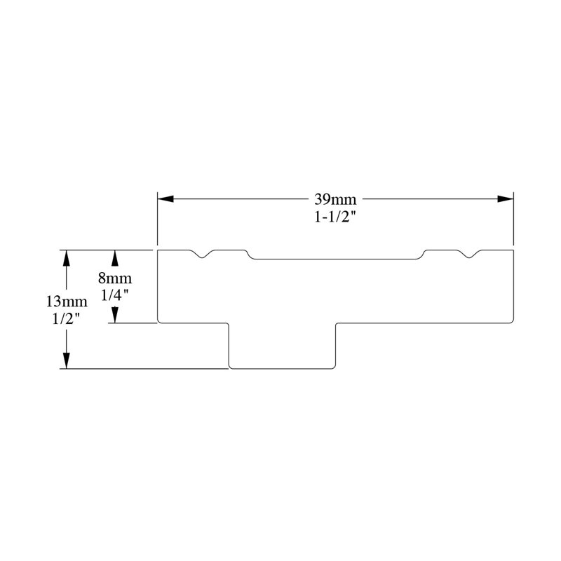 Polystyrène, blanc apprêté H 1/2 po x l 78 po x P 1 1/2 po