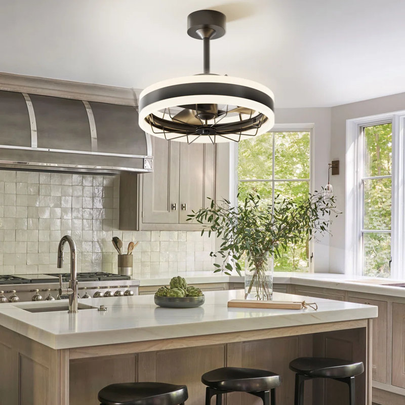Modern LED Ceiling Fan with Lights Seamless Dimming 6 Speeds With Remote Control Timer Function