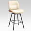 Tabouret de bar pivotant 26 po en similicuir moderne avec dossier pour îlot de cuisine, bar personnel -1482886560