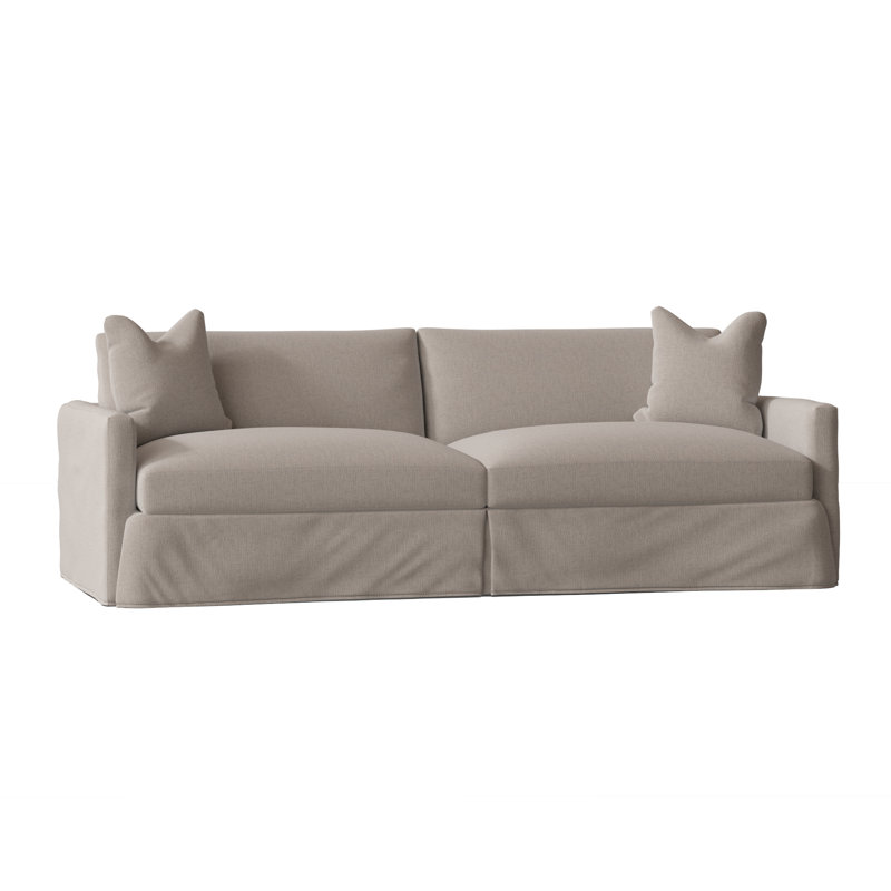 Hartig 94'' Slipcovered Sofa, Indy Dove Performance