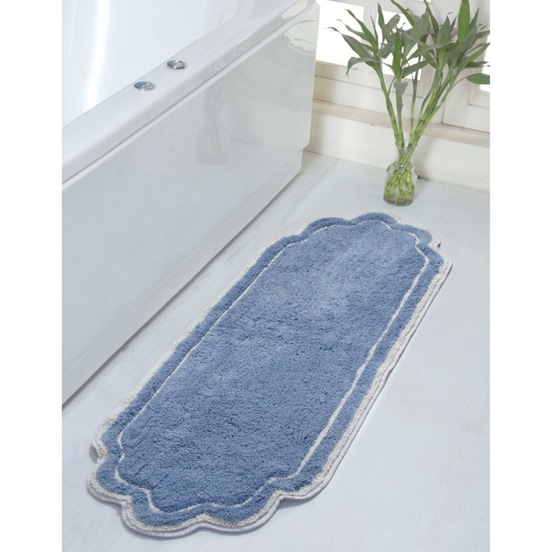 Tapis pour salle de bain Dobrinka, Bleu, 21 po x 54 po (rectangle)