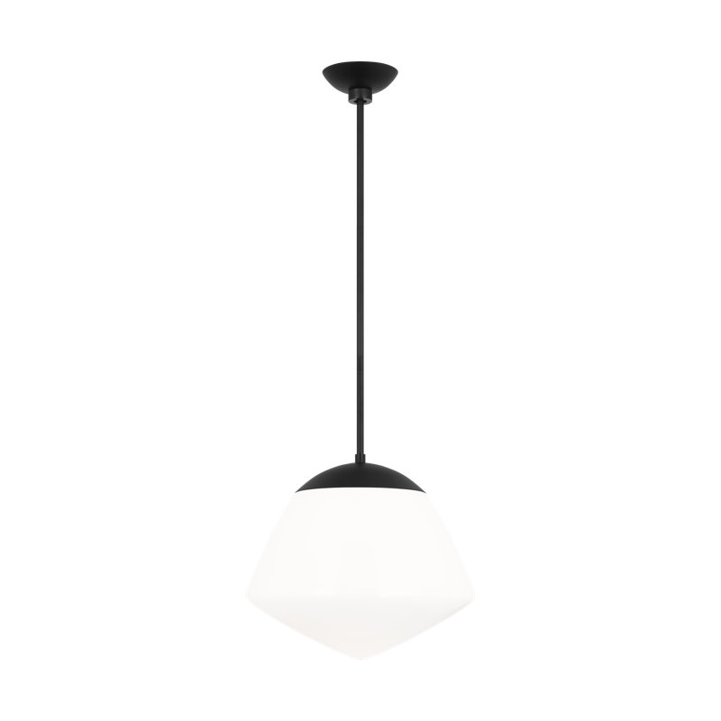 Milne 1 - Light Schoolhouse Pendant, 9.25" H x 10" W x 10" D, Midnight Black