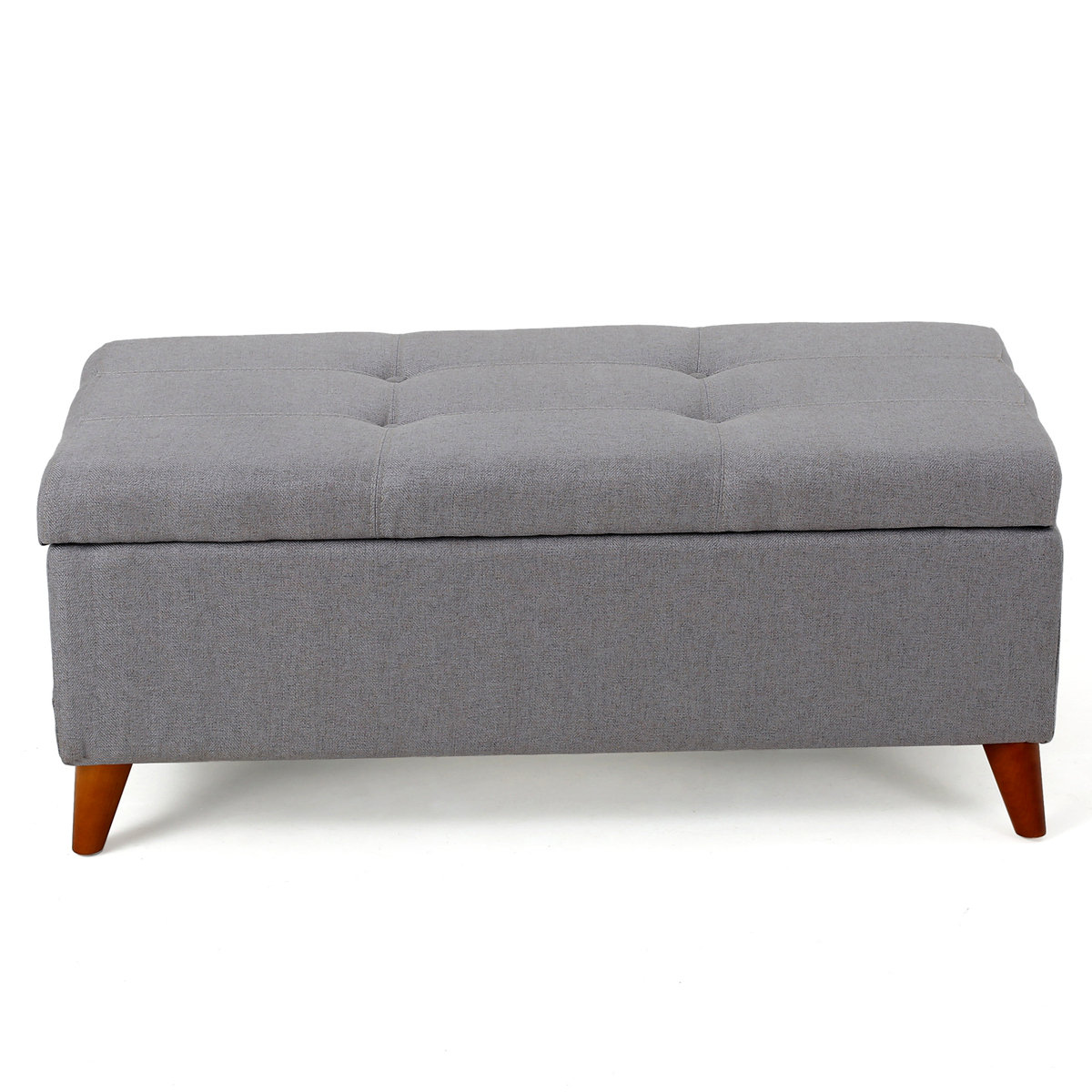 Tufted Ainsley Button Storage Ottoman Bench With Hinged Lid - Thumbnail 4