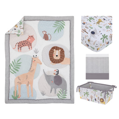 Ensemble de literie pour lit de bébé 4 pièces NoJo Jungle Trails Melissa 