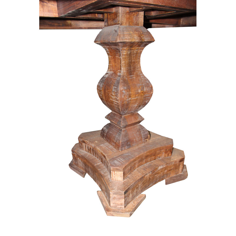 Delphia Acacia Round Solid Wood Top with Solid Wood Base Dining Table, 31" H x 60" W x 60" D
