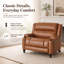 Fauteuil inclinable manuel en similicuir de 50 po de largeur avec porte-gobelets-1215018309