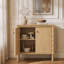 Buffet de 80 cm avec portes à fermeture douce et rangement dissimulé pour les câbles, couleur naturelle-1026055800-1026055807