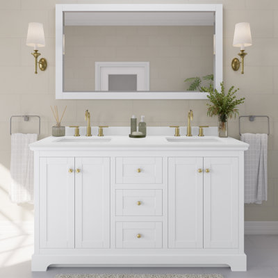 Avery 60'' Double Bathroom Vanity with Quartz Top