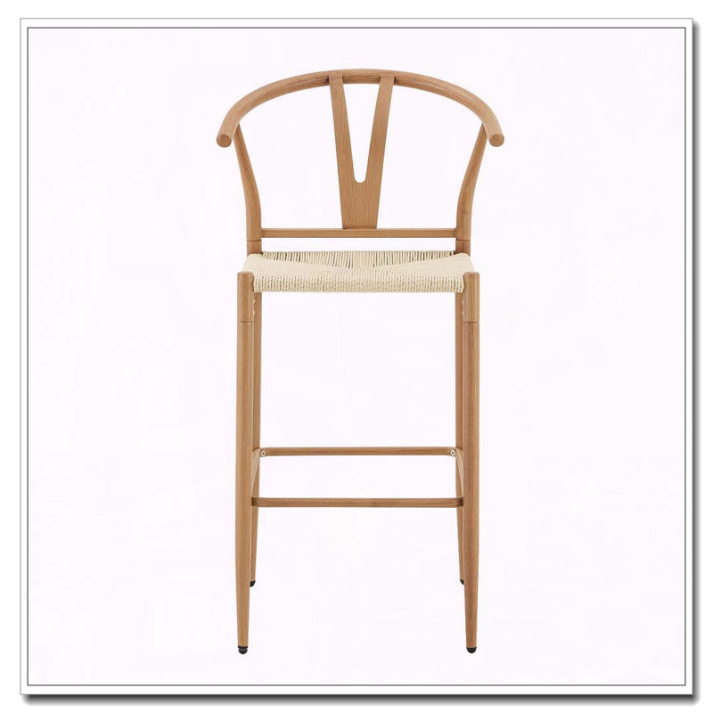 Fauteuil de style médiéval en Y pour tabouret de bar, Bois naturel - 4 pièces