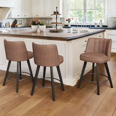 Malling 26" H Upholstered Swivel Stool