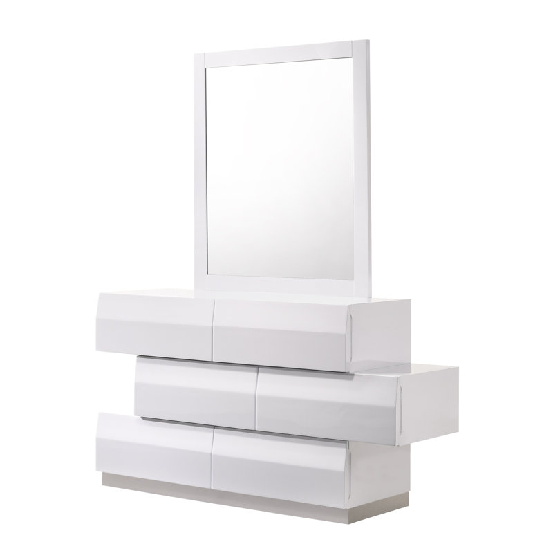 Mcinerney 55.2'' W 6 - Drawer Dresser, White