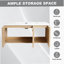 48" Wall-Mounted Bathroom Vanity with Resin Sink, 3-Soft Closing Door, Original Oak, Plywood  (KD-PACKING)