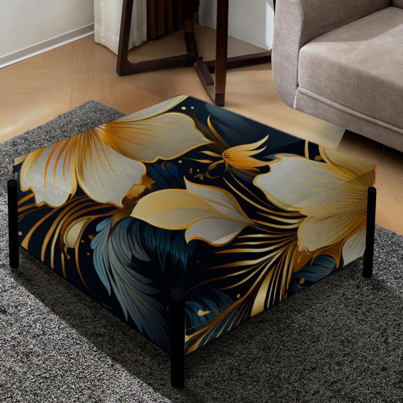 Celestial Tropics Tropical Pattern - Tropical Large Square Ottoman
