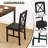3 Pcs Dining Table Set Wooden Square Kitchen Table With 2 Upholstered Chairs-415458640