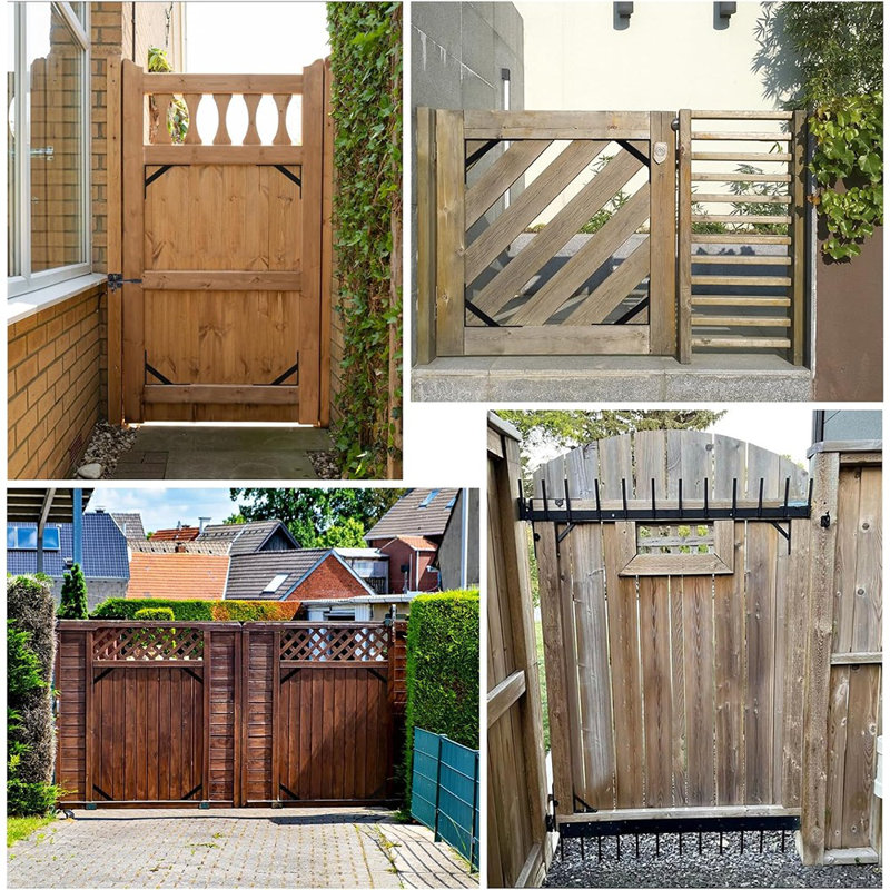 Gate Hardware Kit For Wood Fence, Corner Brace Bracket, Anti Sag...