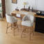Ensemble de 2 tabourets de comptoir pivotants de 33,25 po, avec tabourets de bar rembourrés à hauteur de comptoir avec structure en bois d'hévéa massif, dossier, repose-pieds, tabourets de bar sans accoudoir pour bar personnel, comptoir de cuisine, naturel et beige