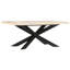 Silerton Solid Wood Top Metal Base Dining Table