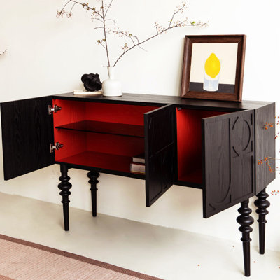Table buffet française à motif géométrique