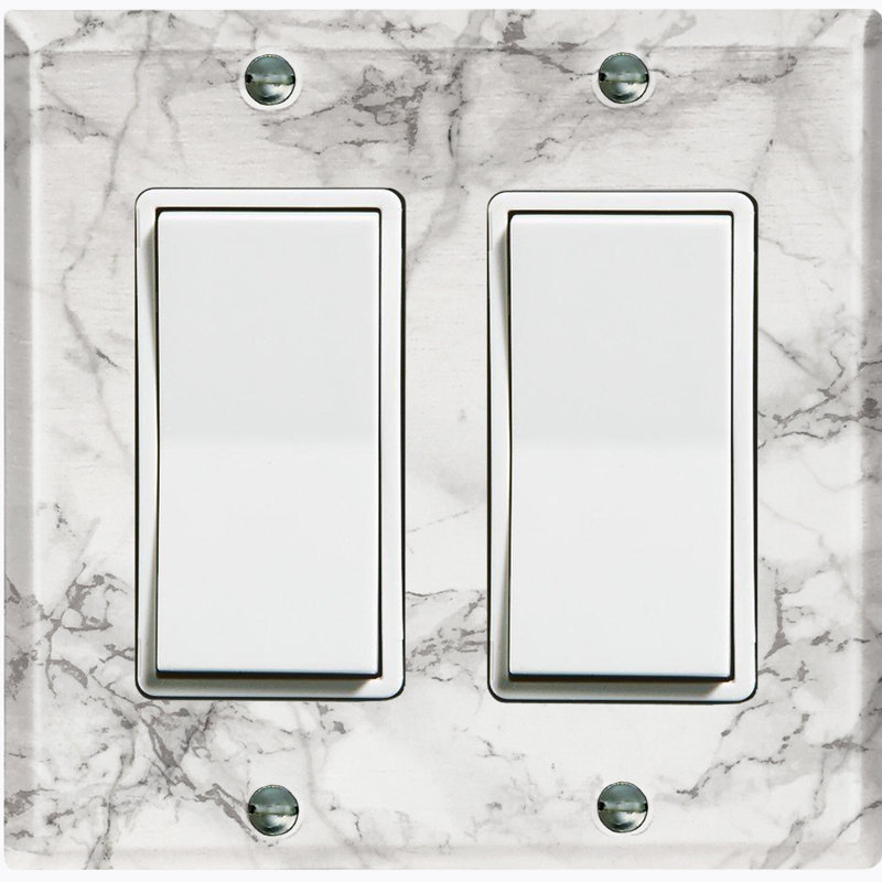2 - Gang Rocker Standard Wall Plate, Light Gray/White