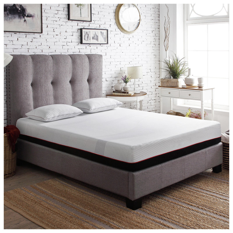 Matelas en mousse viscoélastique infusée au cuivre 10 po Bridgevine Home, très grand, blanc, King