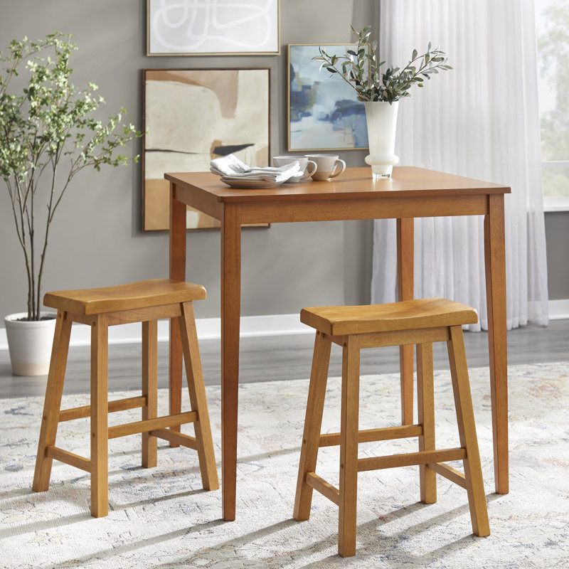 Cliodhna 2 - Person Solid Wood Top Four Leg Dining Set, Oak