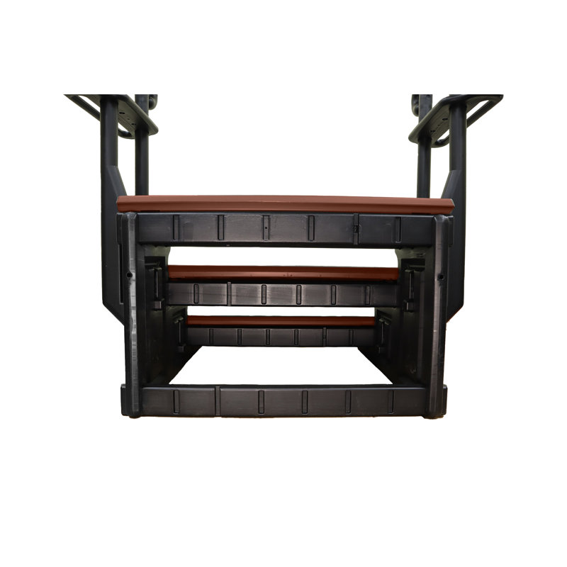 Mahogany 3-Tread Spa Step with Black Accents