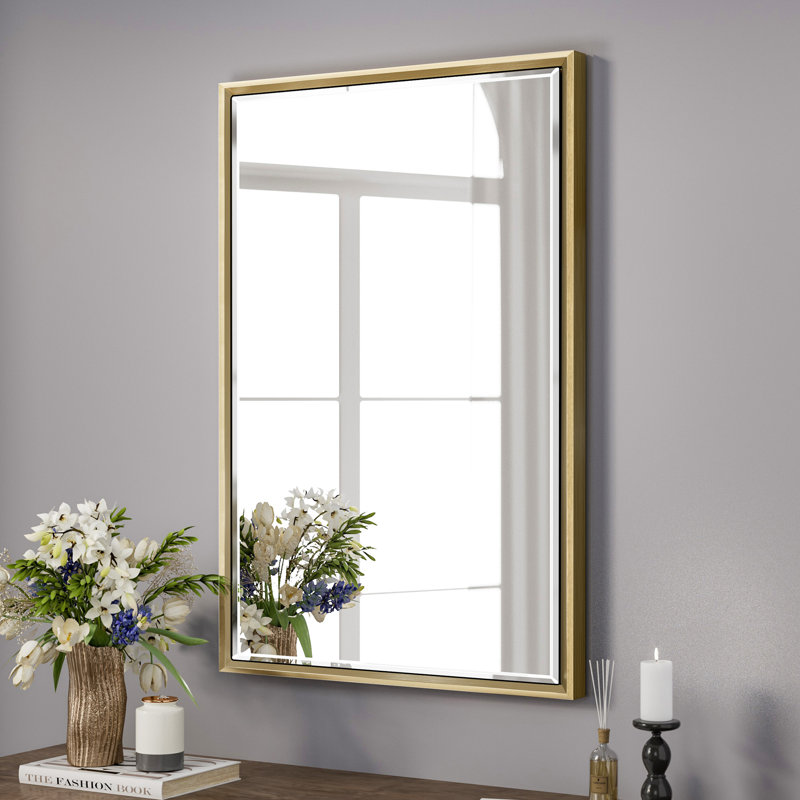 Miroir de salle de bain Lohoski, Doré, 36 po x 24 po