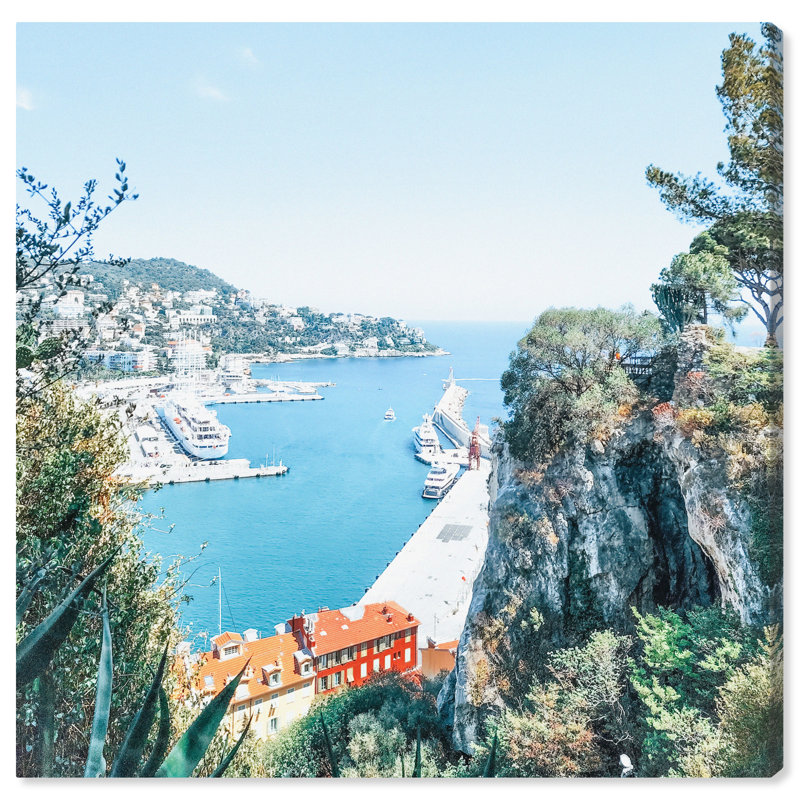 «St Tropez Views», art mural par Notoriart, Toile tendue, H 30 po x l 30 po