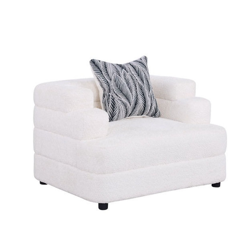 Fauteuil et causeuse vert Stepso, Crème, crème
