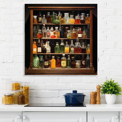 «Green Bottled Cocktail Art» - Art mural sur les aliments et les boissons