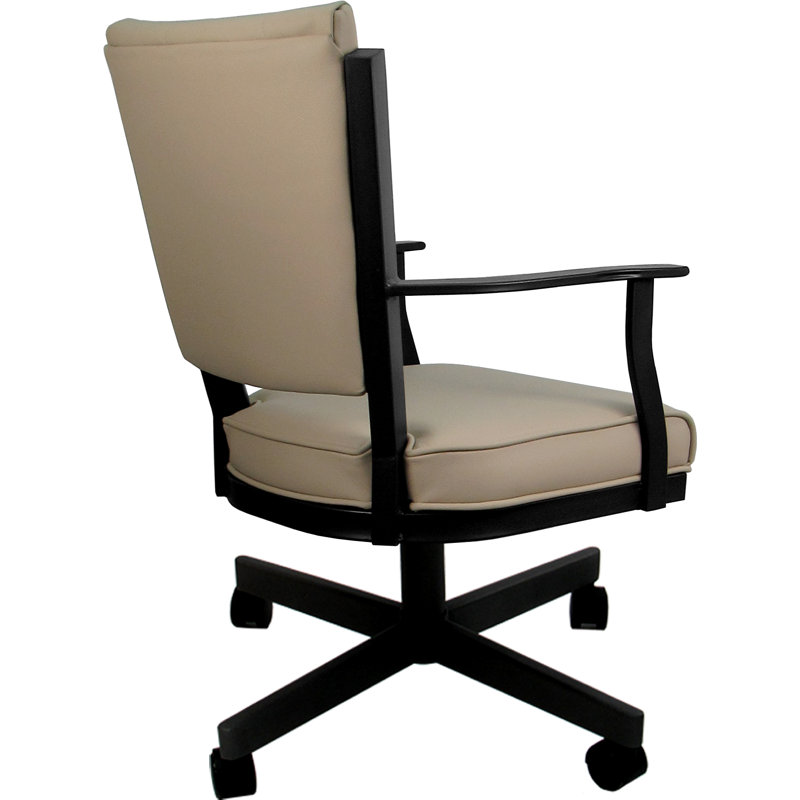 Fauteuil pivotant en cuir pivotant, Tan, Black