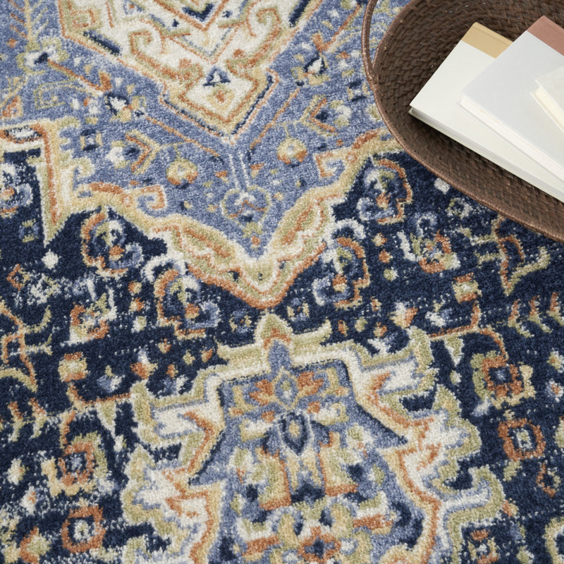 Tapis bleu marine intérieur / extérieur Nourison Essentials, Rectangle 6 pi x 9 pi