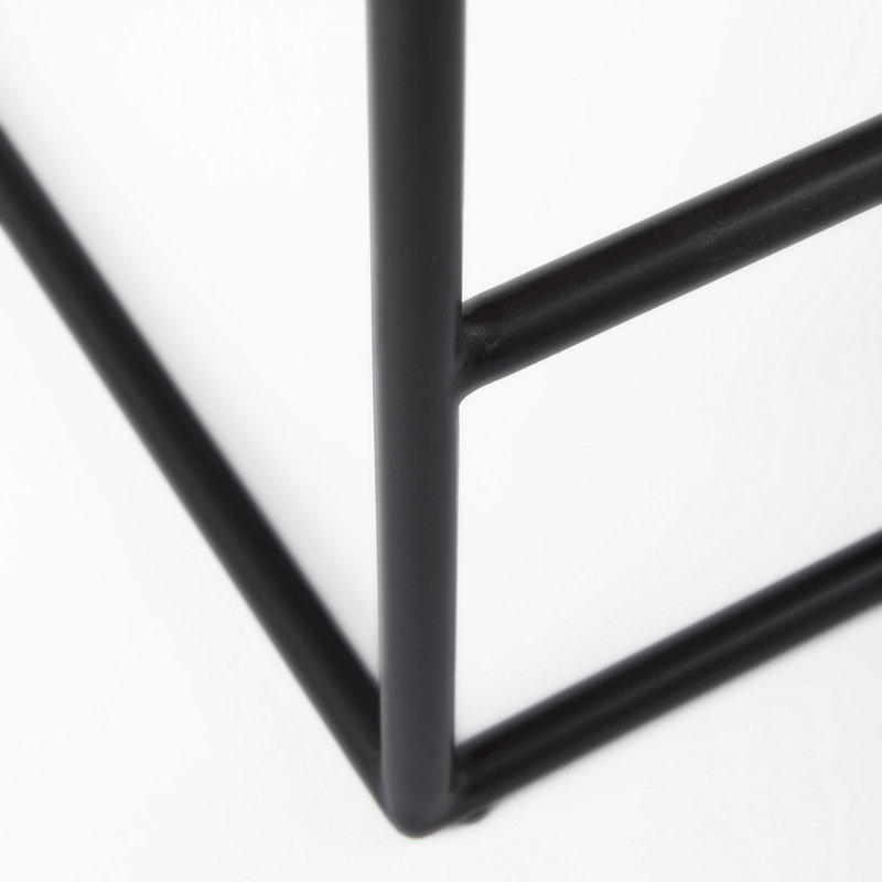 Tabouret de bar et de comptoir Willette, Tabouret de comptoir (siège d'une hauteur de 26 p, Noir, Brun foncé