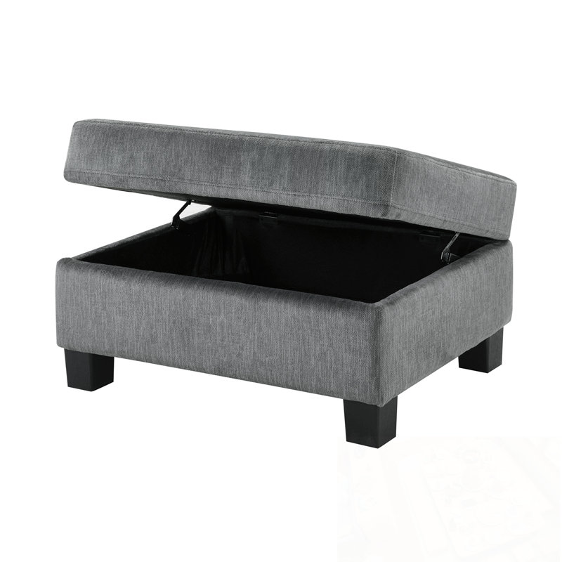 Canapé modulaire en U avec repose-pieds de rangement mobile, Gris foncé