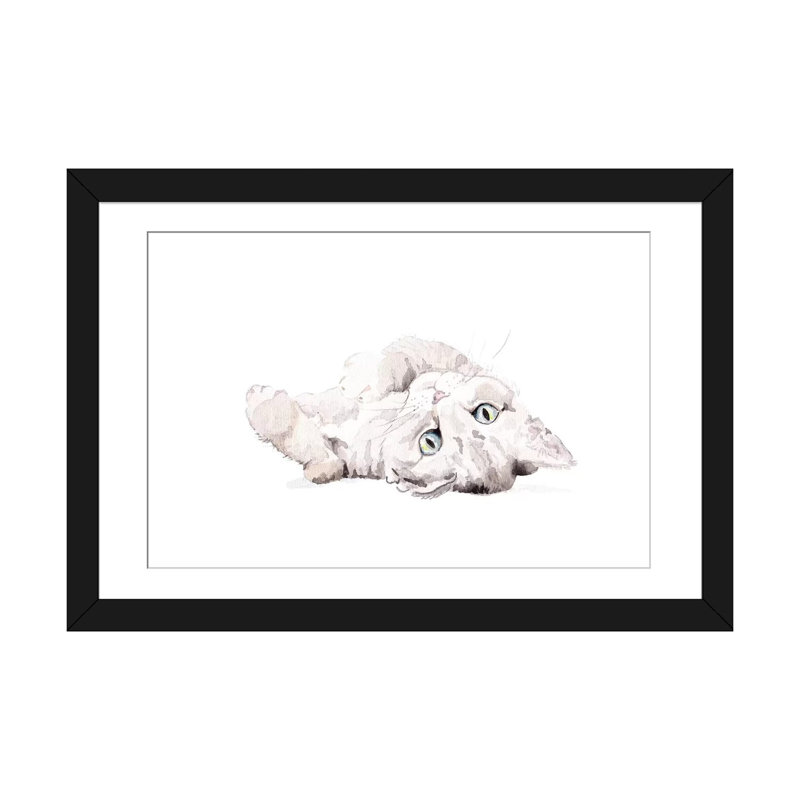Art sur toile gris, H 16 po x l 24 po x P 1 po, Papier d'art encadré noir, Blanc